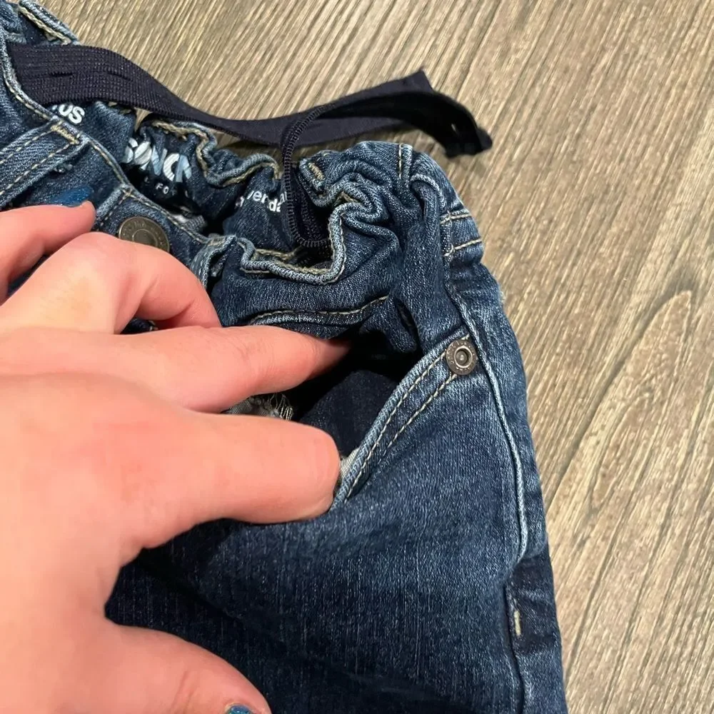 Sonoma Boys Straight Jeans Adjustable Waist Slim Fit Denim Dark Wash Size 10S